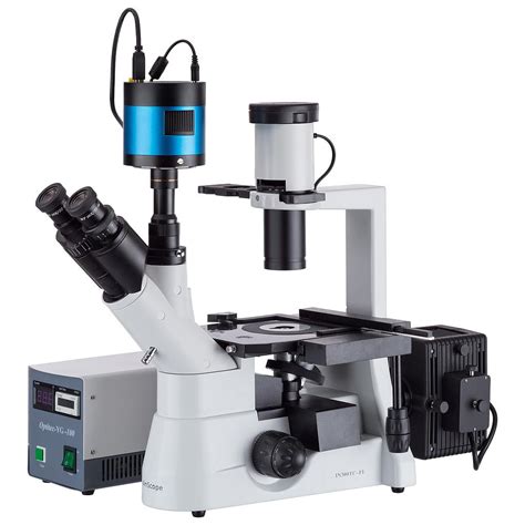 Microscopio De Fluorescencia De Plan Invertido 40x 1000x Cámara Ccd De Poca Luz Amscope