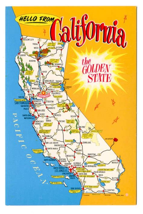 California The Golden State Map Map