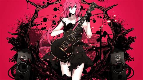 Anime Rock Girl With Guitar