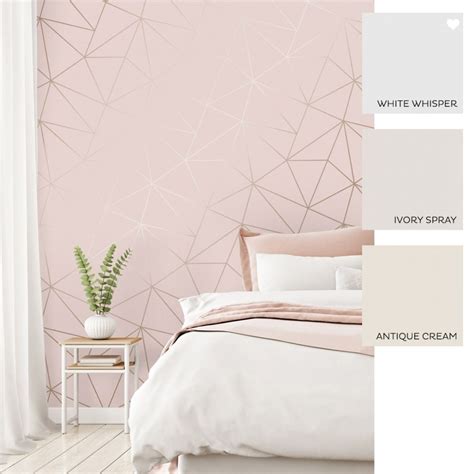 Zara Shimmer Metallic Wallpaper Soft Pink Rose Gold In