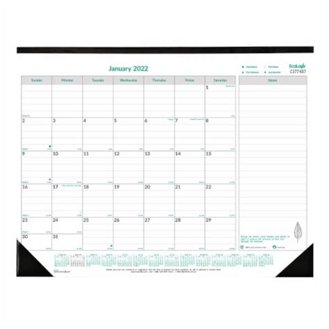 2022 Brownline Ecologix 12 Month Desk Pad Calendar By Rediform 22 X 17