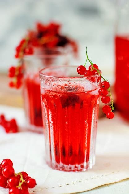 Homemade Cold Red Currant Berry Drink Photo Free Download