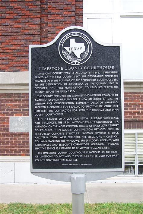 Limestone County Courthouse Historical Marker A Photo On Flickriver