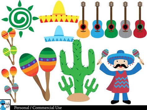 Fiesta Set Clipart Digital Clipart Clip Art Graphics Etsy