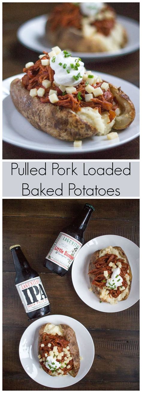 Pulled Pork Loaded Baked Potatoes Thekittchen Recipe Loaded Baked