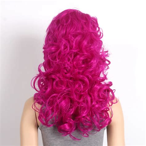 Synthetic Hair Sex Woman Wig Womens Sexi Long Curly Platinum Purple Pink Wigs For White Women
