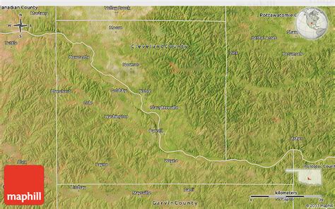 Satellite 3d Map Of Mcclain County
