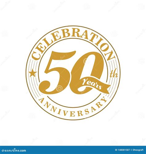 50 Th Golden Anniversary Logo Stock Vector Illustration Of Background