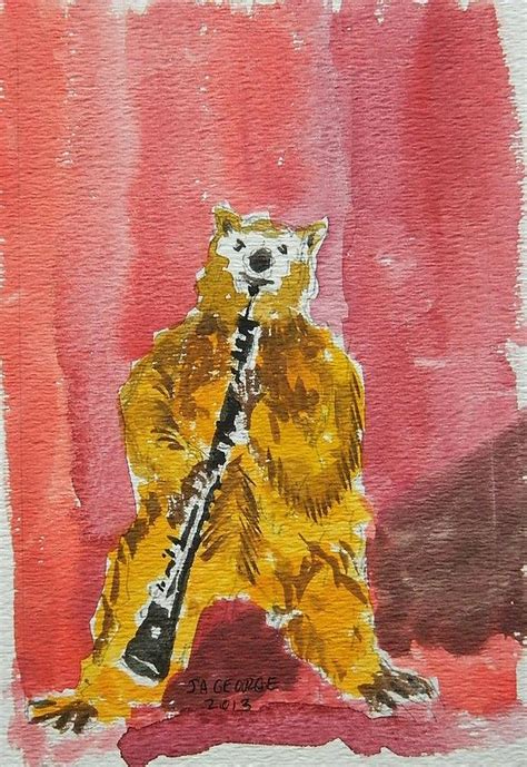 Bear Playing Clarinet Painting By James George Fine Art America