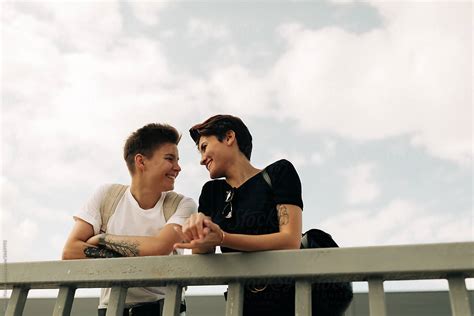 Real Lesbian Couple In Love By Stocksy Contributor Alexey Kuzma Stocksy