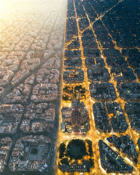 デスクトップ壁紙 1080x1350 Px 航空写真 建築 バルセロナ 建物 都市景観 夜 ポートレート表示 スペイン