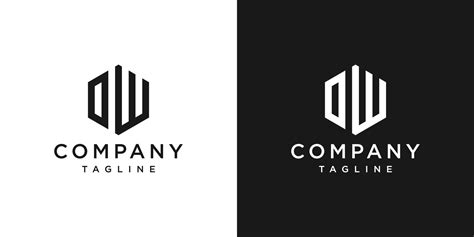 Creative Letter Dw Monogram Logo Design Icon Template White And Black