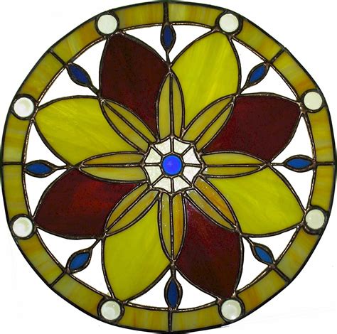 12 X 12 Stained Glass Kaleidoscope Round Mandala Pattern Pdf Bandw