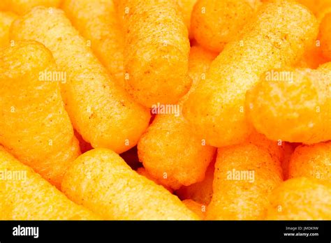 Cheese Puff Cheese Puffs Snack Background Texture Food Pattern Stock