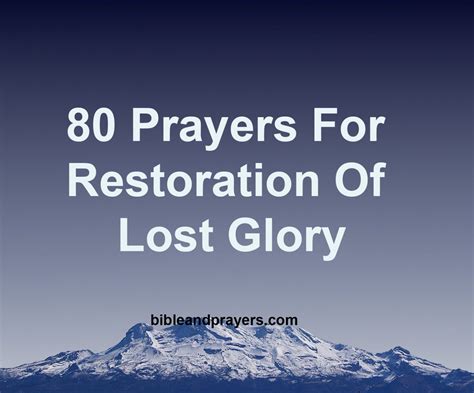 80 Prayers For Restoration Of Lost Glory