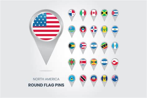 All World Round Flag Pins Map Pointers Graphic By Medelwardi