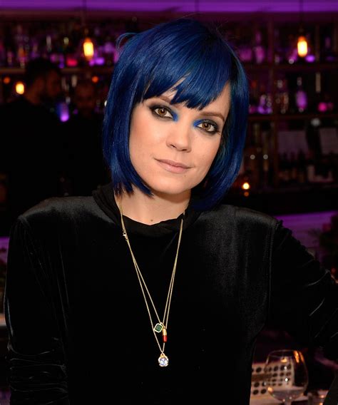 Lily Allen Made To Feel Like A Nuisance Over Stalker Lily Allen Blue Hair Bangs With Medium Hair
