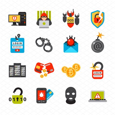 Internet Security Safety Icons Vecto ~ Illustrations ~ Creative Market