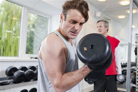 Man Lifting Weights In Gym Stock Image F0058156 Science Photo