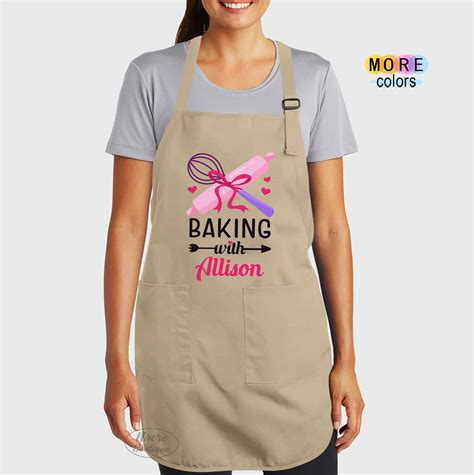 Personalized Baking With Apron Womens Apron Custom Bakery Etsy