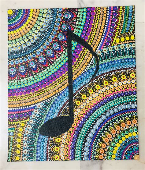Dot painting stone painting sun art zentangle drawings color pencil art whimsical art mandala design art techniques rock art. Music note dot painting | Dot art painting, Dot painting ...