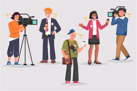 Free Vector Journalist Collection Illustration