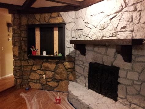 Mrs Frog Prince 1970s Stone Fireplace Makeover