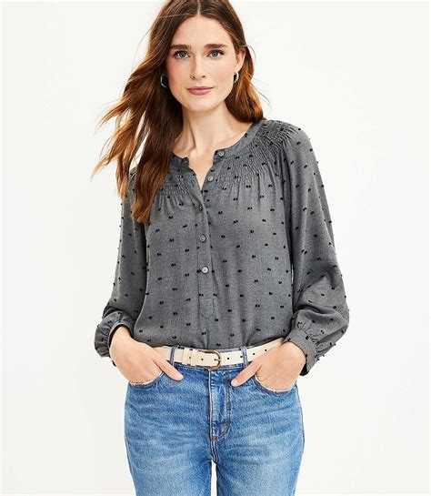 Clip Smocked Henley Blouse | Blouse, Clothes, Shop blouses