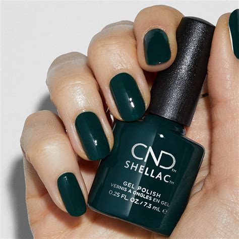 dark green gel polish shade aura for this march cnd shellac nails shellac nail colors cnd