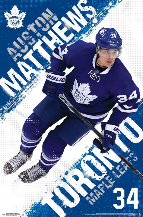 Nhl Toronto Maple Leafs Austin Matthews 16 Wall Poster 22375 X 34