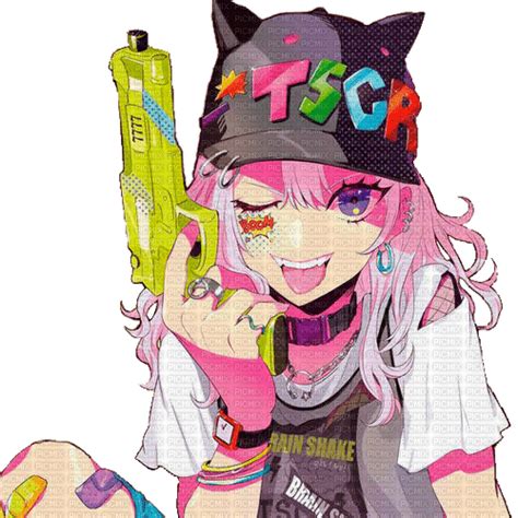 Anime Girl With A Gun Drawing