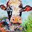 Palette Knife Painters International Original Oil Painting  Cow And