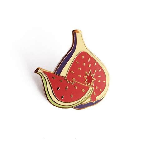Fig Enamel Pin Fruit Produce Lapel Pin Hard Enamel Pin Cloisonné
