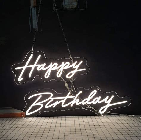 Happy Birthday Neon Lights Sign Neon Sign Party Neon Wall Etsy In