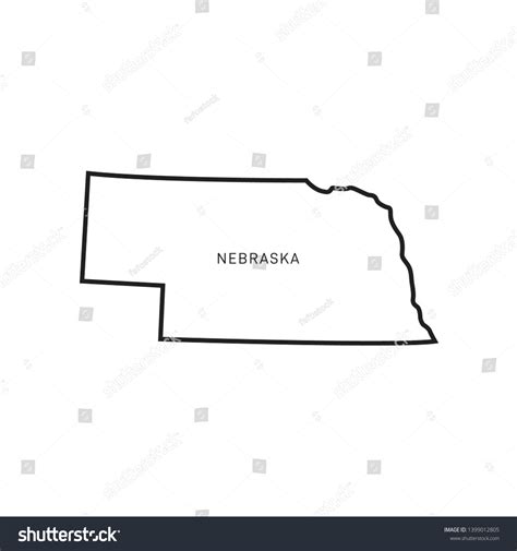 Nebraska Map Outline Vector Design Template Stock Vector Royalty Free