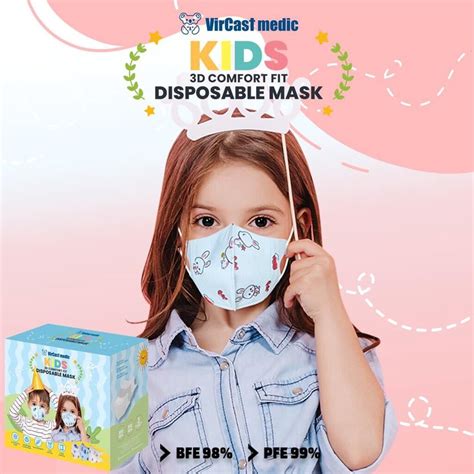 Vircast Medic Kf94 Protective Face Mask For Kids 20‘s 3d Comfit Baby