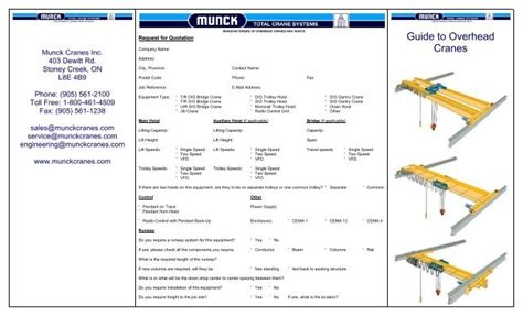 Guide To Overhead Cranes Munck Cranes Inc
