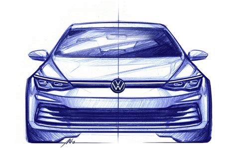 volkswagen previews 8th generation golf with design sketches car body