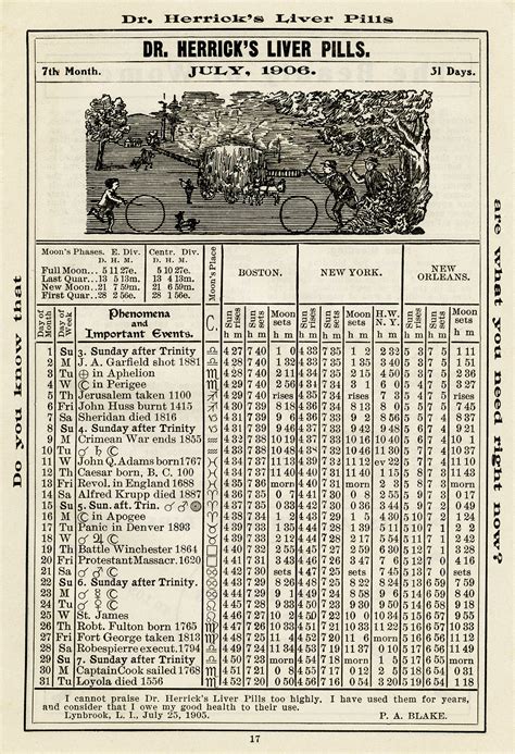 Antique Almanac Free Digital Graphics Herricks Almanac Old Digital