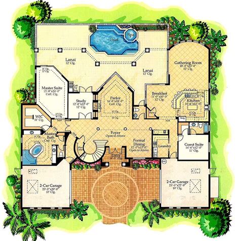 Plan 24103bg Luxury In Symmetry In 2021 Castle Plans Mountain House