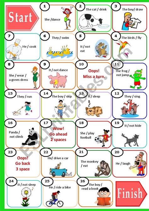 Present Continuous Board Game For Young Learners Esl Worksheet By Larisa
