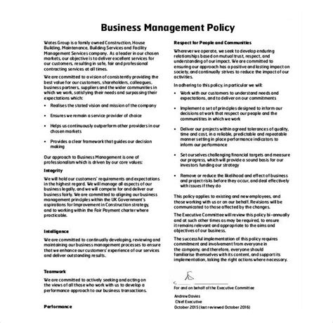 62 Policy Template Samples Free Pdf Word Format Download