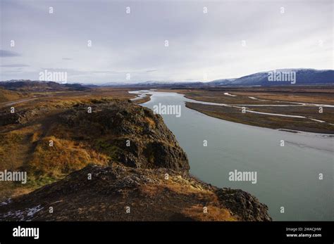 River Pjorsa Arnes Hella Iceland Stock Photo Alamy