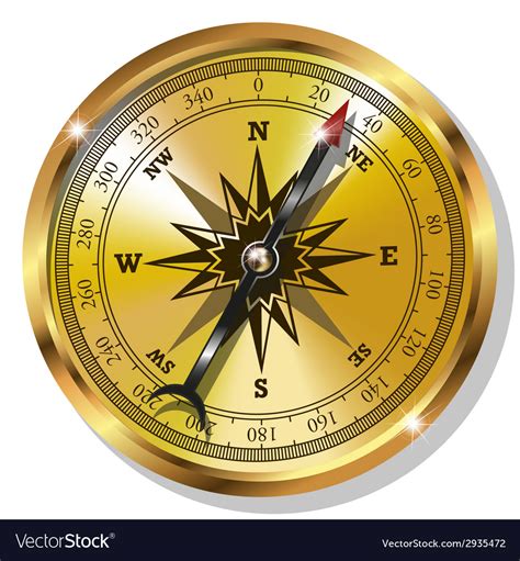 Golden Compass Royalty Free Vector Image Vectorstock