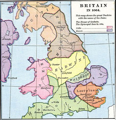 Britain In 1064 Map Of Britain Ancient Maps Language Map