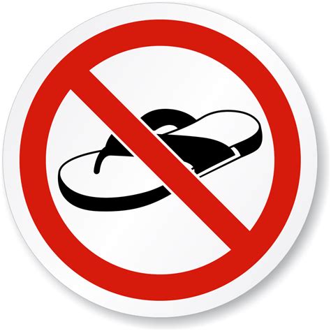 Iso No Open Toed Footwear Thongs Or Sandals Symbol Sign Sku Is 1185