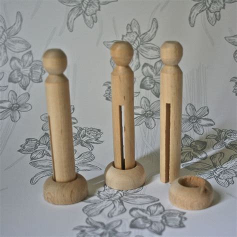 Wooden Clothespin Doll Forms With Stands For Crafting Waldorf Toys Rustic Arts 3 00 Via Etsy