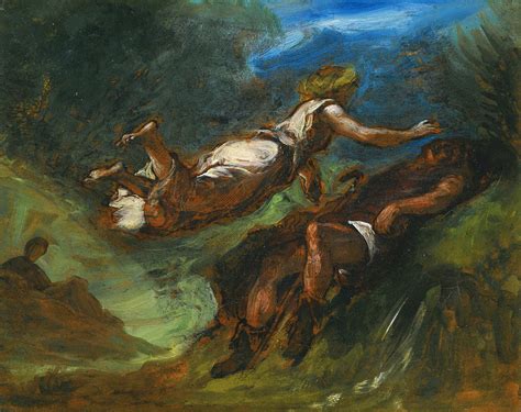 Hesiod And The Muse Painting By Eugene Delacroix Fine Art America