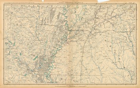 Civil War Atlas Plate 155 Topographical Map Of The Theatre Of War