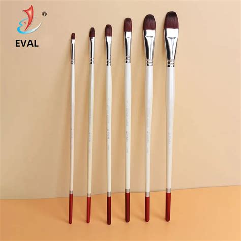 Eval Raccoon Hair Paint Brush Set 6pcs Birch Handle Artist Brushes For